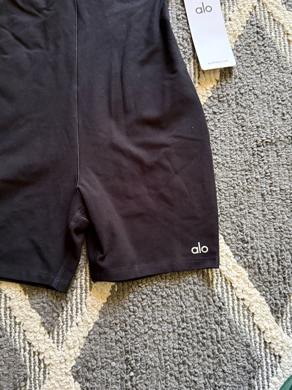 ALO Yoga Black V‑Neck Strappy Romper - Picture 2 of 3